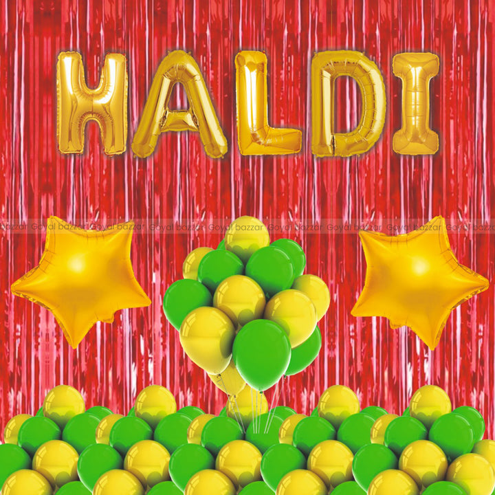 Haldi Party Decoration Kit Combo (Foil)