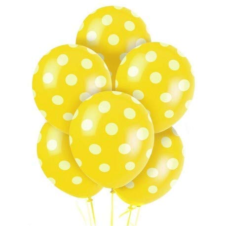 Yellow Polka Dot Printed Balloon (Pack of 25)