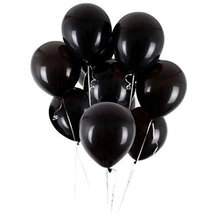 Black Metallic 10 Inch Rubber Balloons For Birthday Decoration 30 Pcs