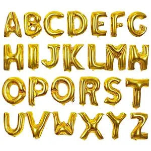 Gold Letters Alphabets Foil Balloon 16 "