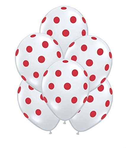 White Polka Dot Printed Balloon (Pack of 25)