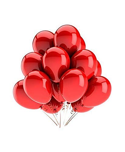 Red Metallic 10 Inch Rubber Balloons For Birthday Decoration 30 Pcs