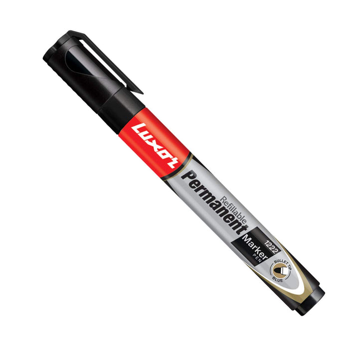 Luxor Refillable Permanent Marker In Brilliant Black Pack Of 10