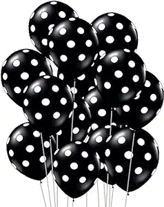 Black Polka Dot Printed Balloon (Pack of 25)