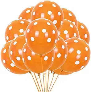Orange Polka Dot Printed Balloon (Pack of 25)