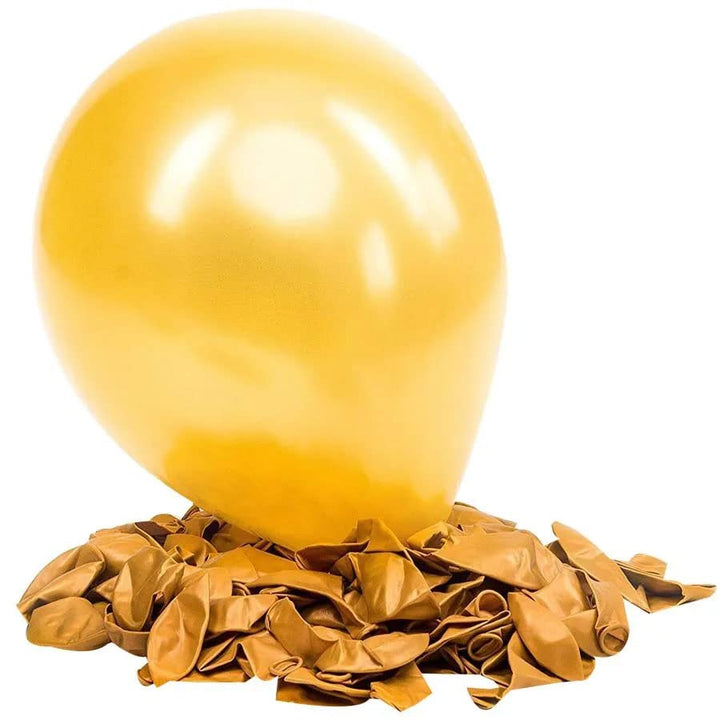 Golden Metallic 10 Inch Rubber Balloons For Birthday Decoration 30 Pcs