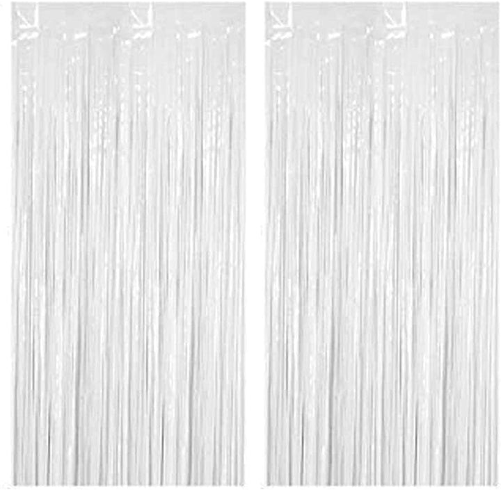 Foil Curtain WHITE( 3 Ft By 6 Ft  ) - Pack Of 2