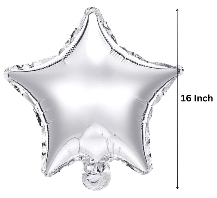 Silver Star Foil Balloon Size - 16 Inch (Pack of 1)