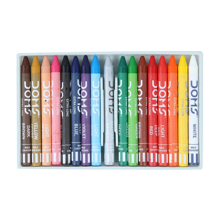 Doms Non-Toxic Extra Long Wax Crayon Set in Cardboard Box