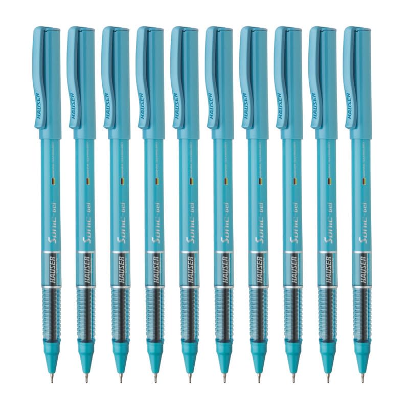 Hauser Sonic- X Gel Pen Card Pack | Blue Ink, Set Of 10 Pens – Goyalbazaar