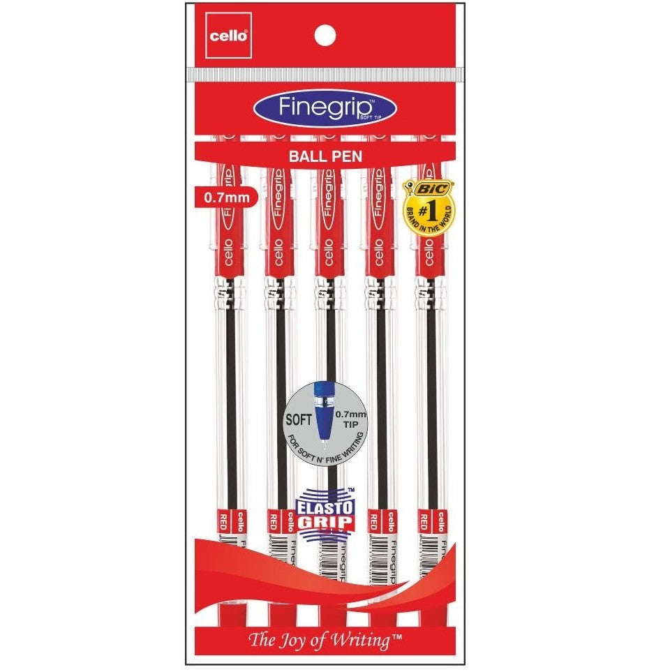 Cello Fine Grip Ball Pens, Red Pack of – Goyalbazaar