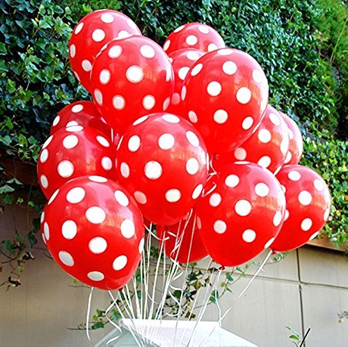 Red Polka Dot Printed Balloon (Pack of 25)