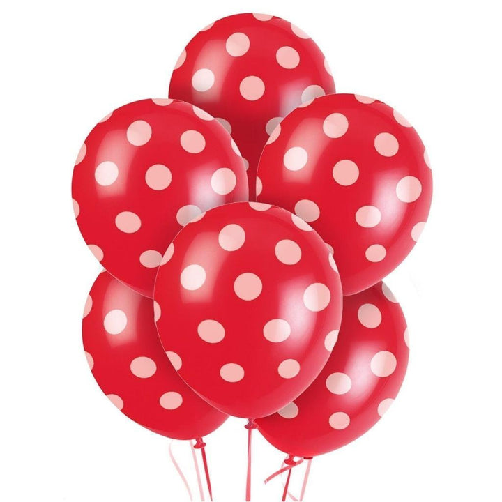 Red Polka Dot Printed Balloon (Pack of 25)