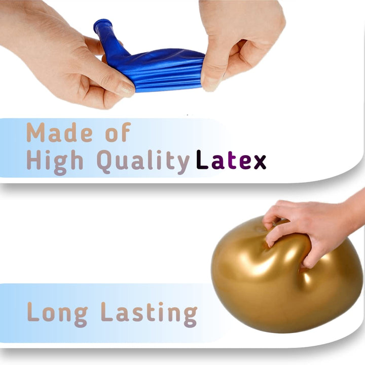 Yellow Metallic 10 Inch Rubber Balloons For Birthday Decoration 30 Pcs