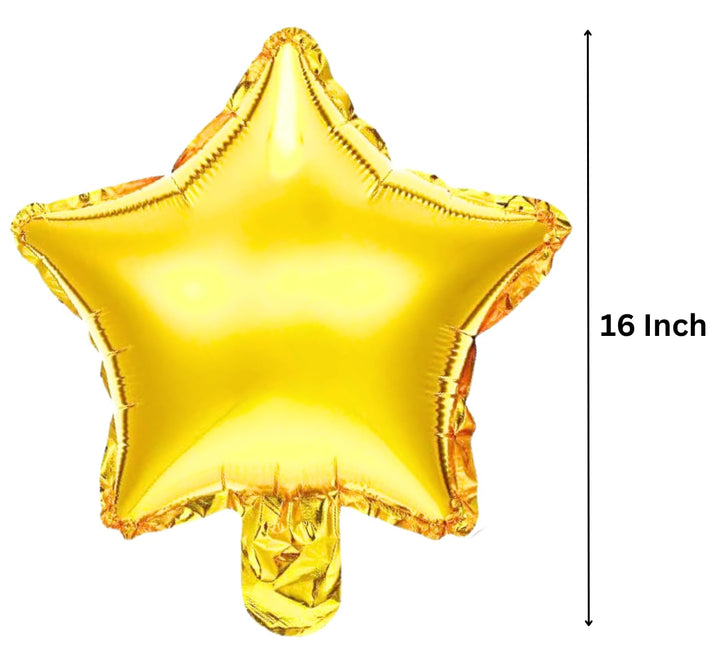 Yellow Gold Star Foil Balloon Size - 16 Inch (Pack of 1)