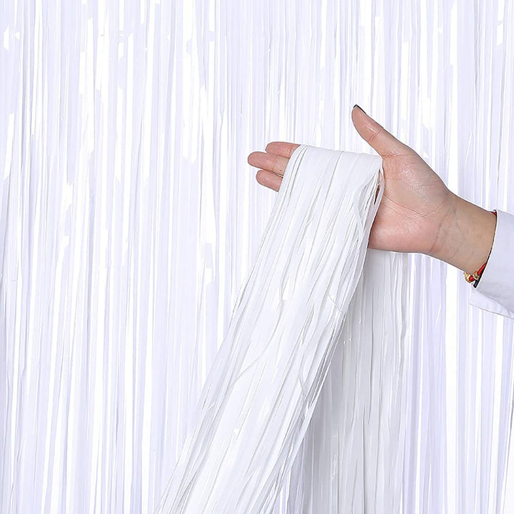 Foil Curtain WHITE( 3 Ft By 6 Ft  ) - Pack Of 2