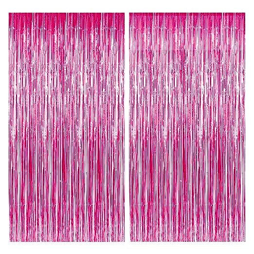 Foil Curtain PINK ( 3 Ft By 6 Ft  ) - Pack Of 2