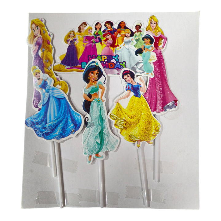 Princess Theme Paper Cake Toppers