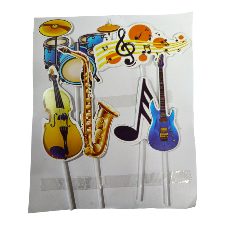 Music Theme Paper Cake Toppers