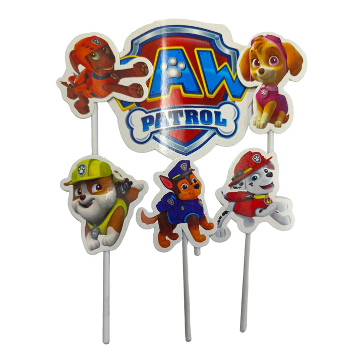 Paw Patrol theme paper toppers (Pack of 6)